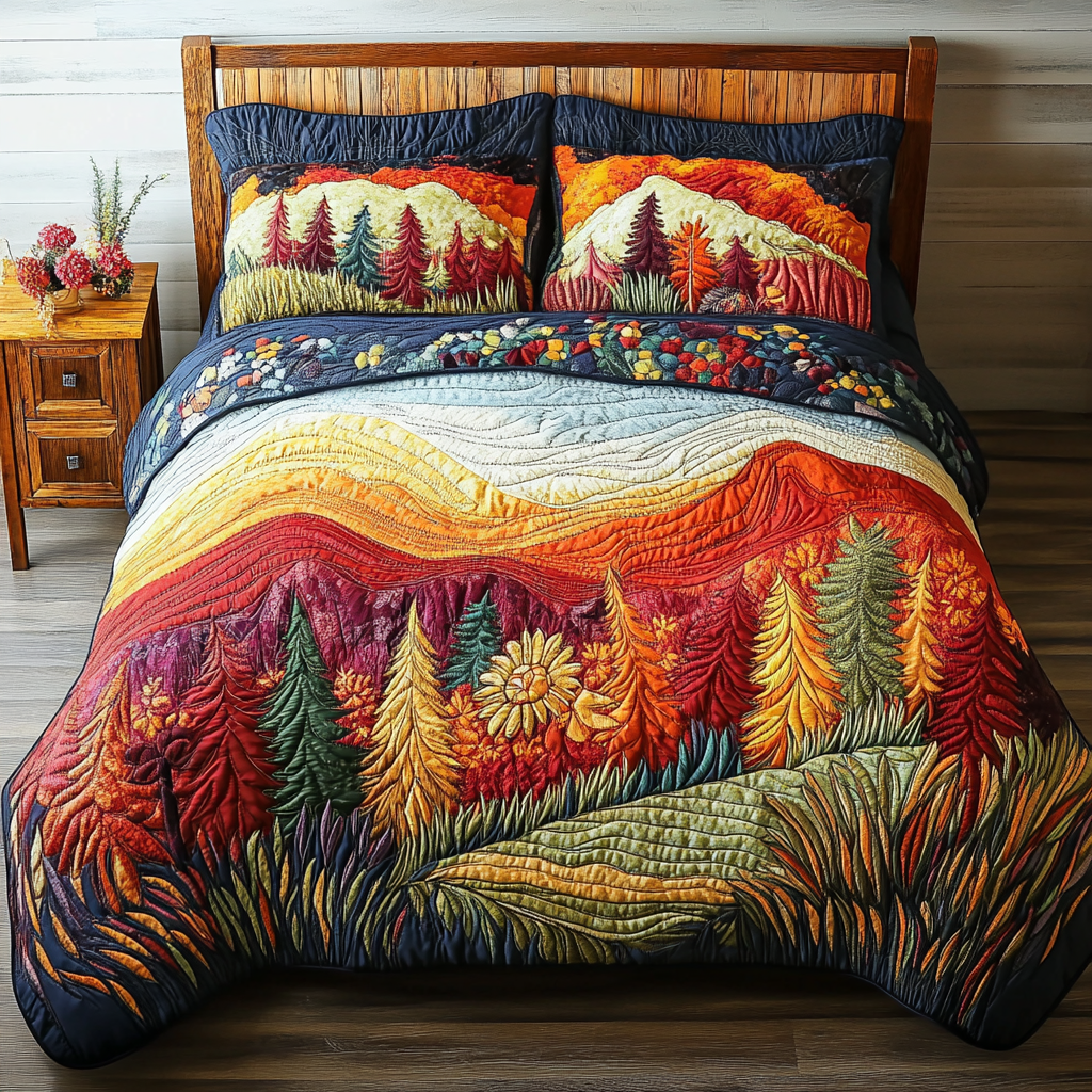 Autumn Glow Quilted Bedding Set Best Comforter Sets Cute Fall Gifts For Girlfriend