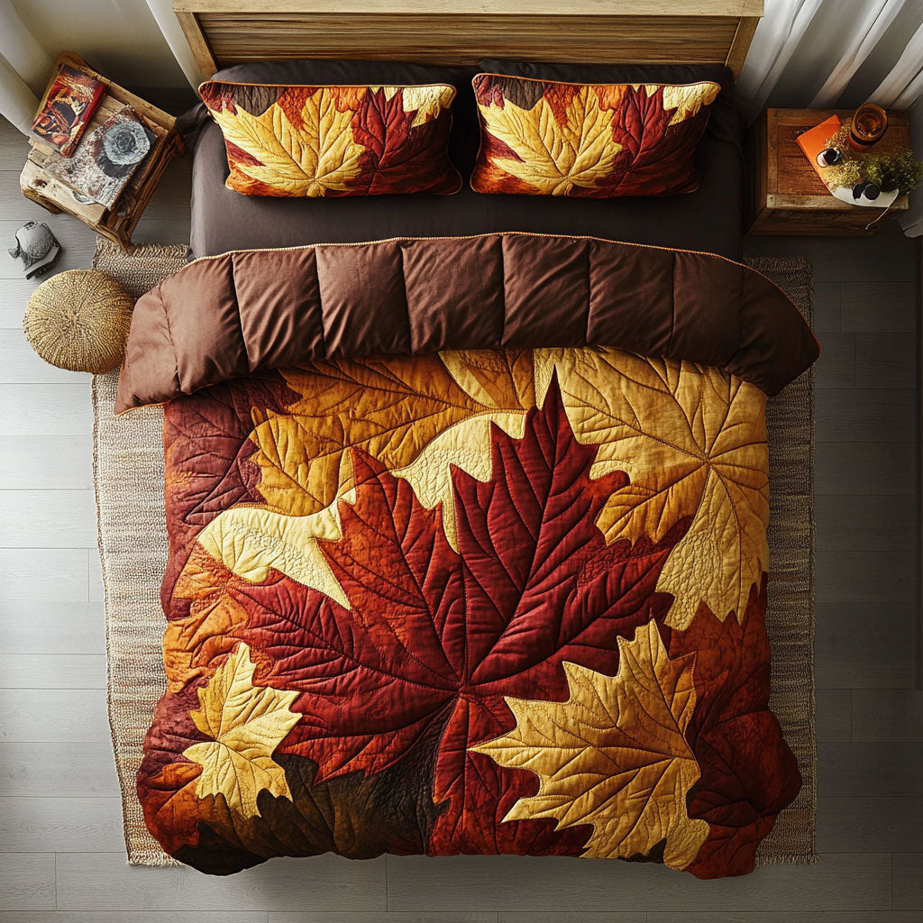 Autumn Glow Quilted Bedding Set Duvet Cover Bedspread Best Gifts Bedroom Decorative