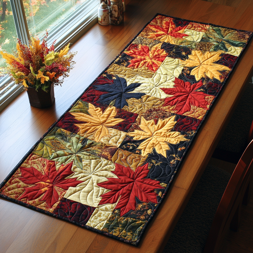 Autumn Glow Quilted Table Runner Fall Table Toppers Unique Gifts For Family