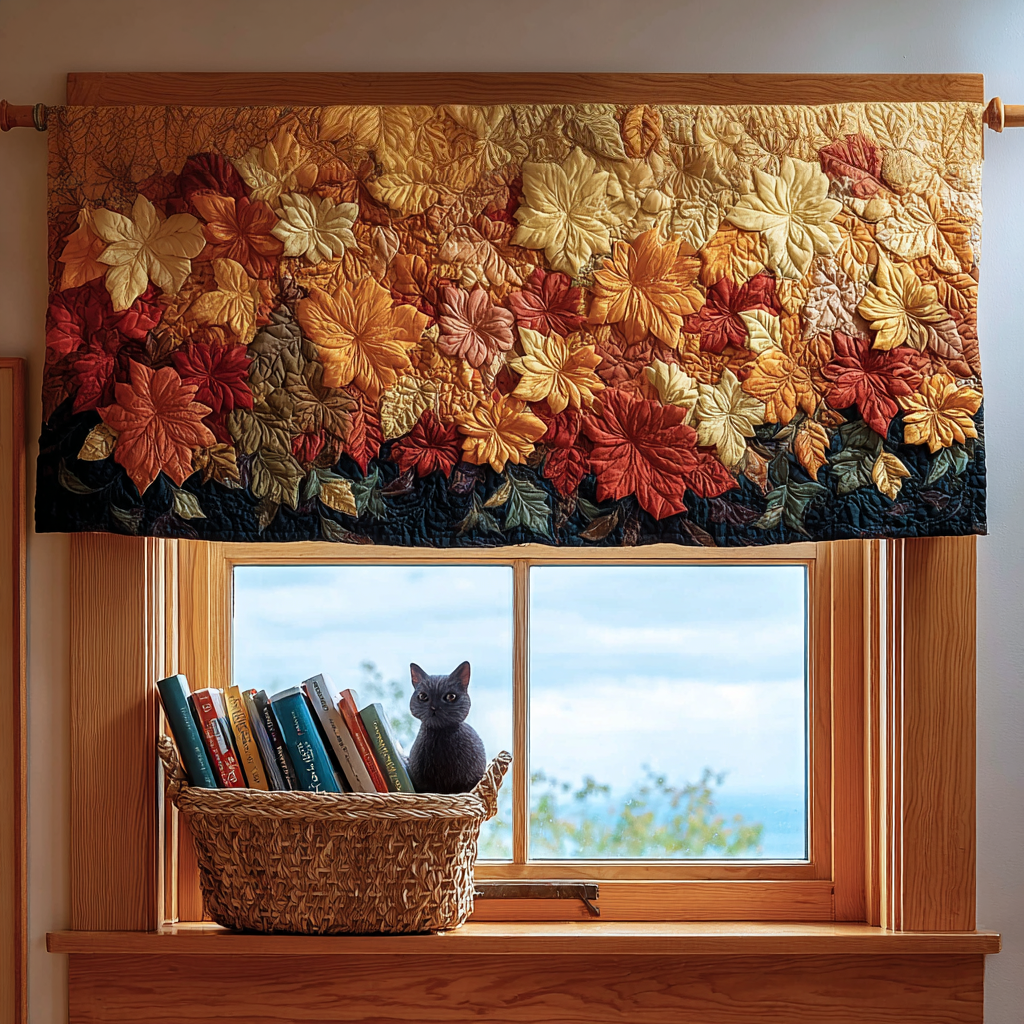 Autumn Glow Quilted Valance Christmas Decor Gift For Halloween