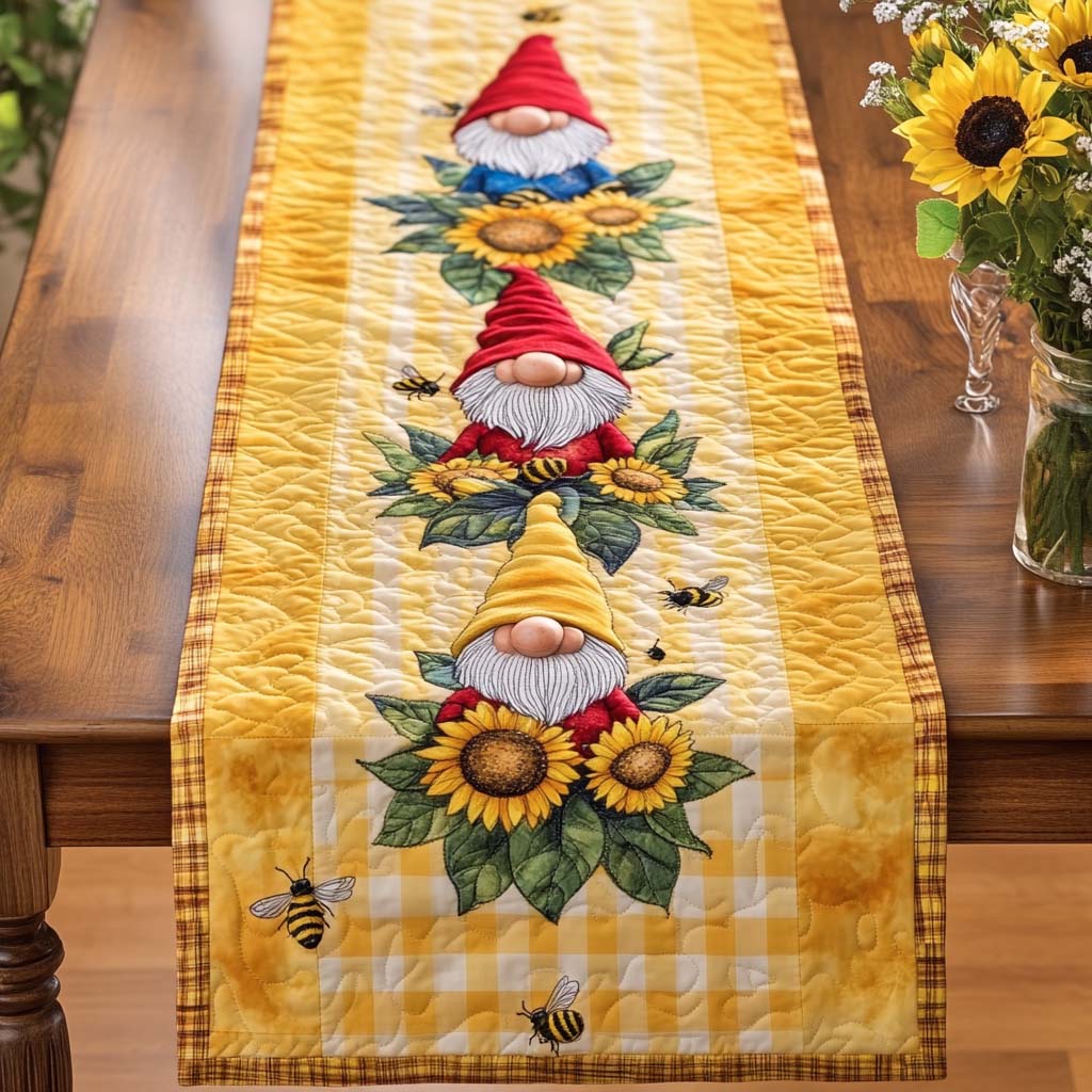Autumn Gnome Cozies Quilted Table Runner Fall Table Runner Gift Ideas For Mom