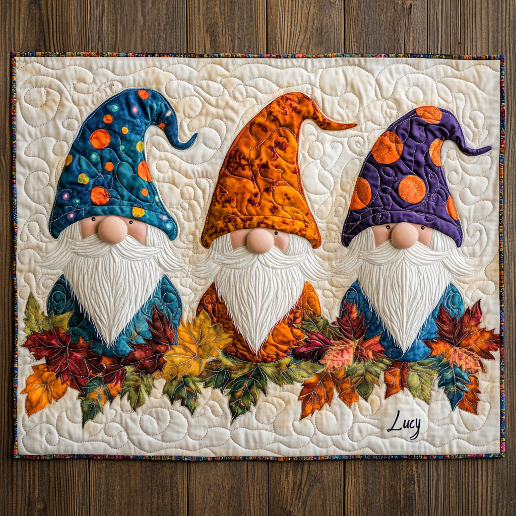 Autumn Gnome Quilted Placemat Thanksgiving Placemats Best Gnome Gifts