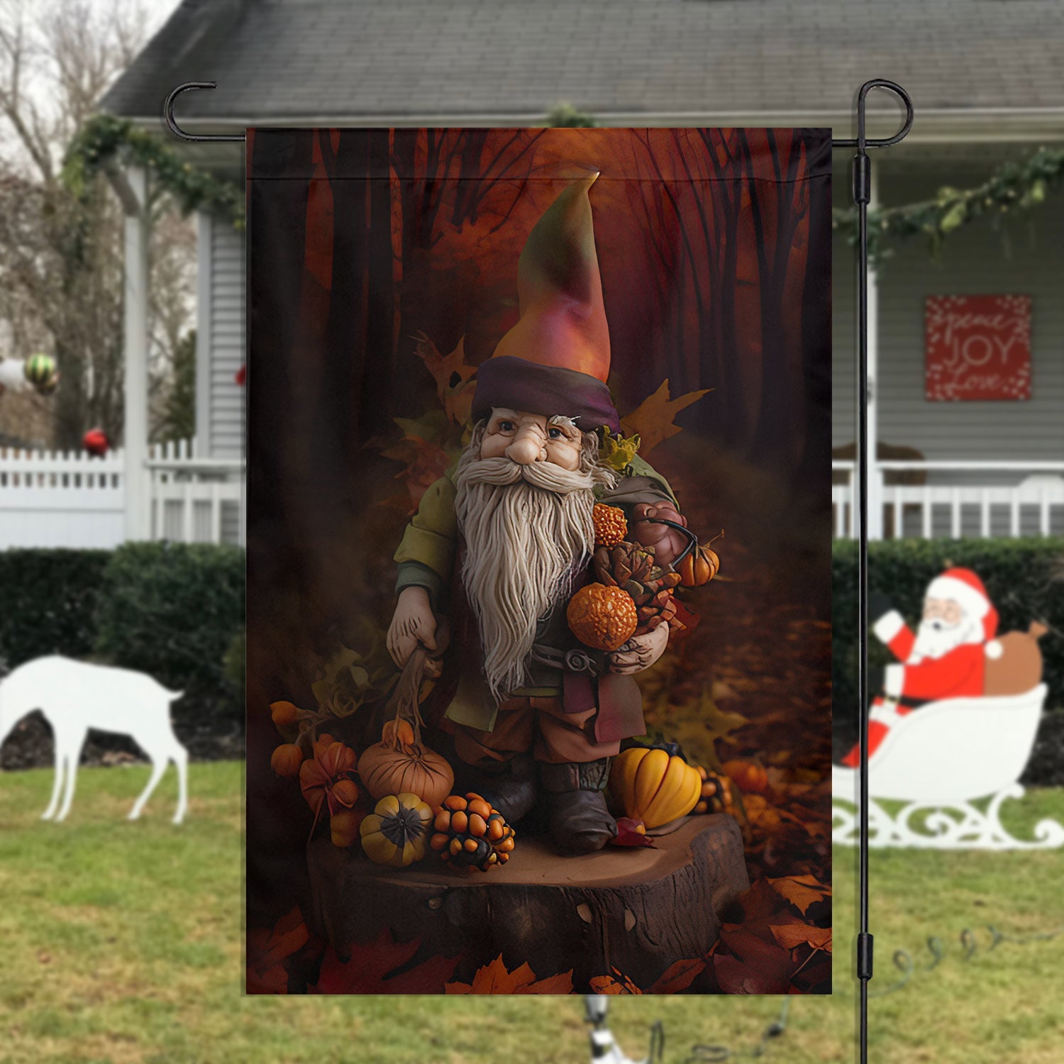 Autumn Gnomes Harvest Celebration Xmas Garden Flag Christmas Flag Gift For Gnome Lovers
