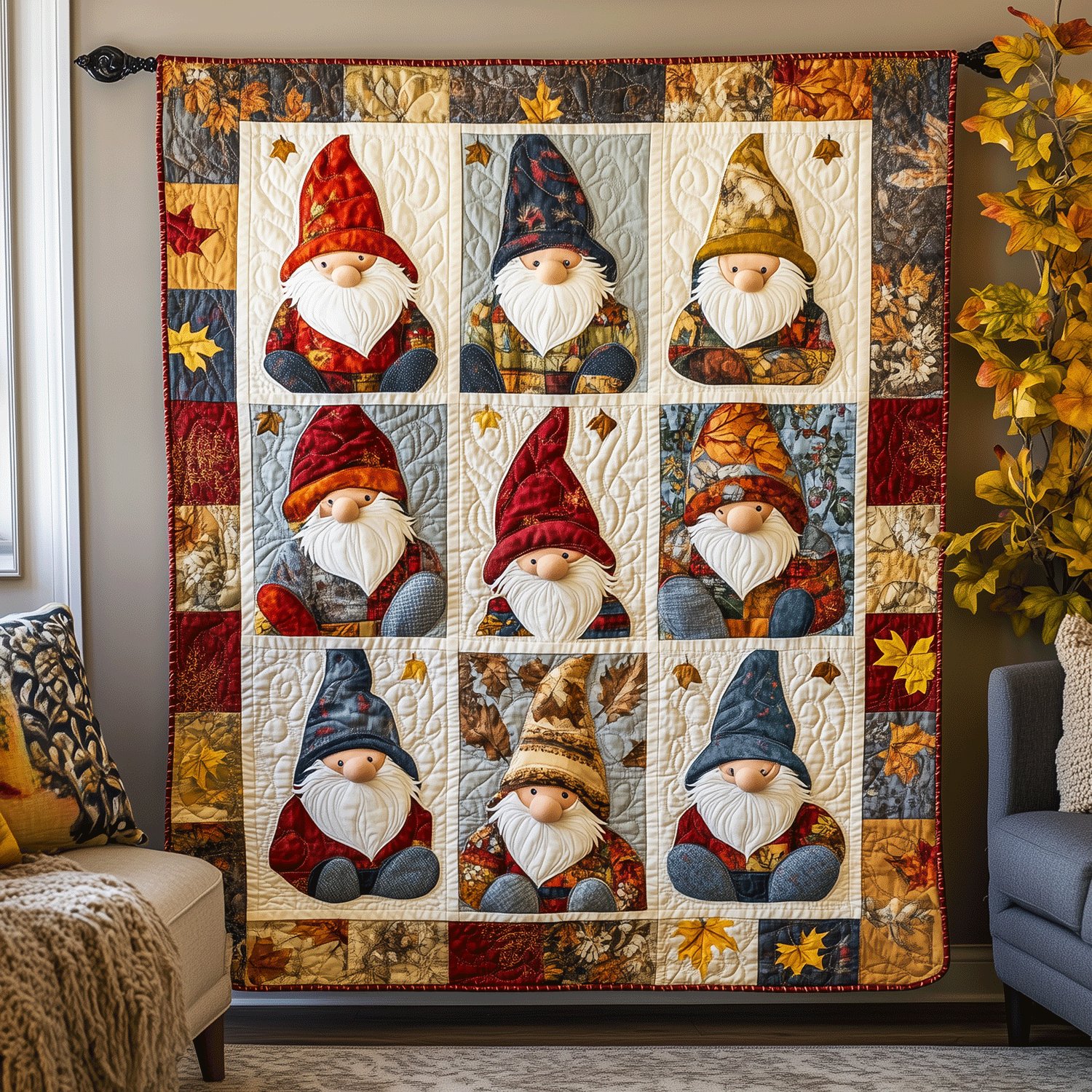 Autumn Gnomes Quilted Blanket Gift Ideas For Fall