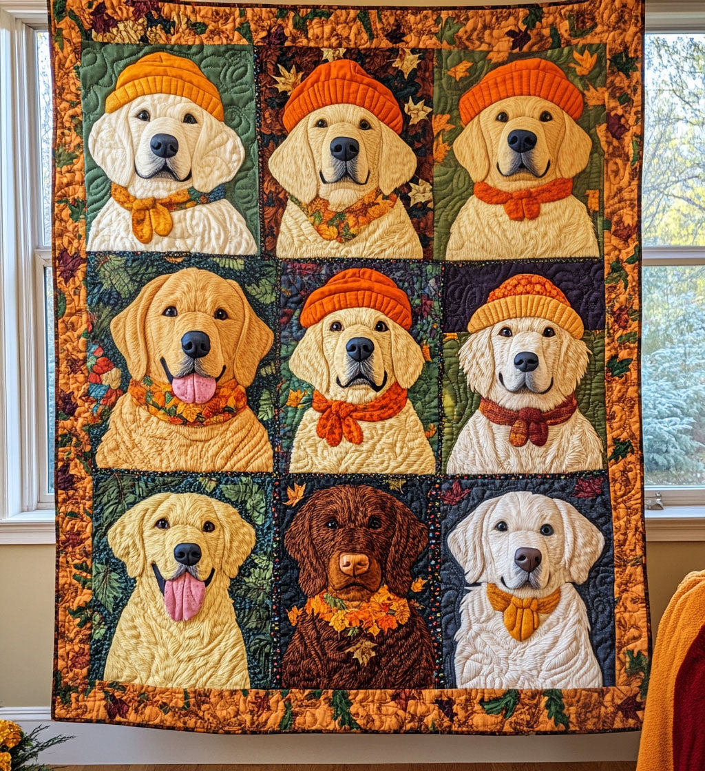 Autumn Gold Harvest Quilted Blanket Dog Gift Ideas For Dog Owners