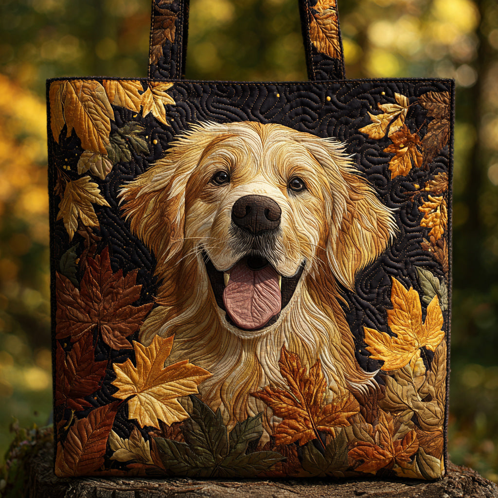 Autumn Golden Retriever Quilted Tote Bag Christmas Gift Ideas For Relatives
