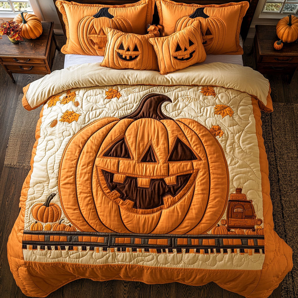Autumn Grin Quilted Bedding Set Duvet Cover Bedspread Best Gifts For Couples