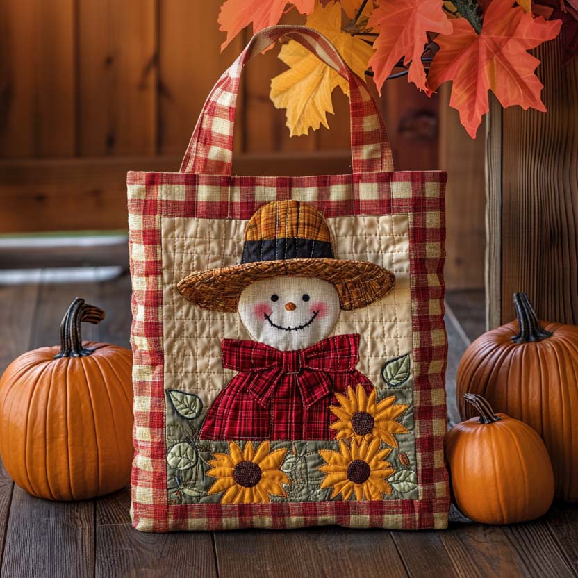 Autumn Grin Quilted Tote Bag Autumn Inspired Gifts