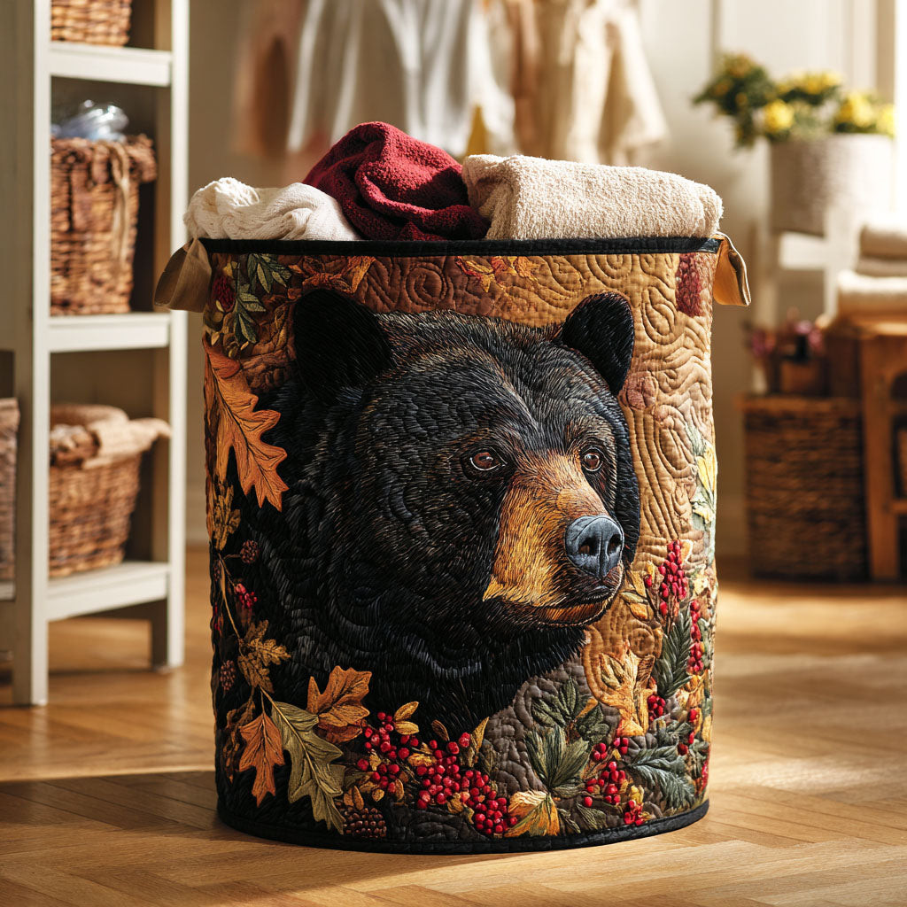 Autumn Guardian Quilted Laundry Basket Soft and Durable Quilted Storage Basket for Laundry Room