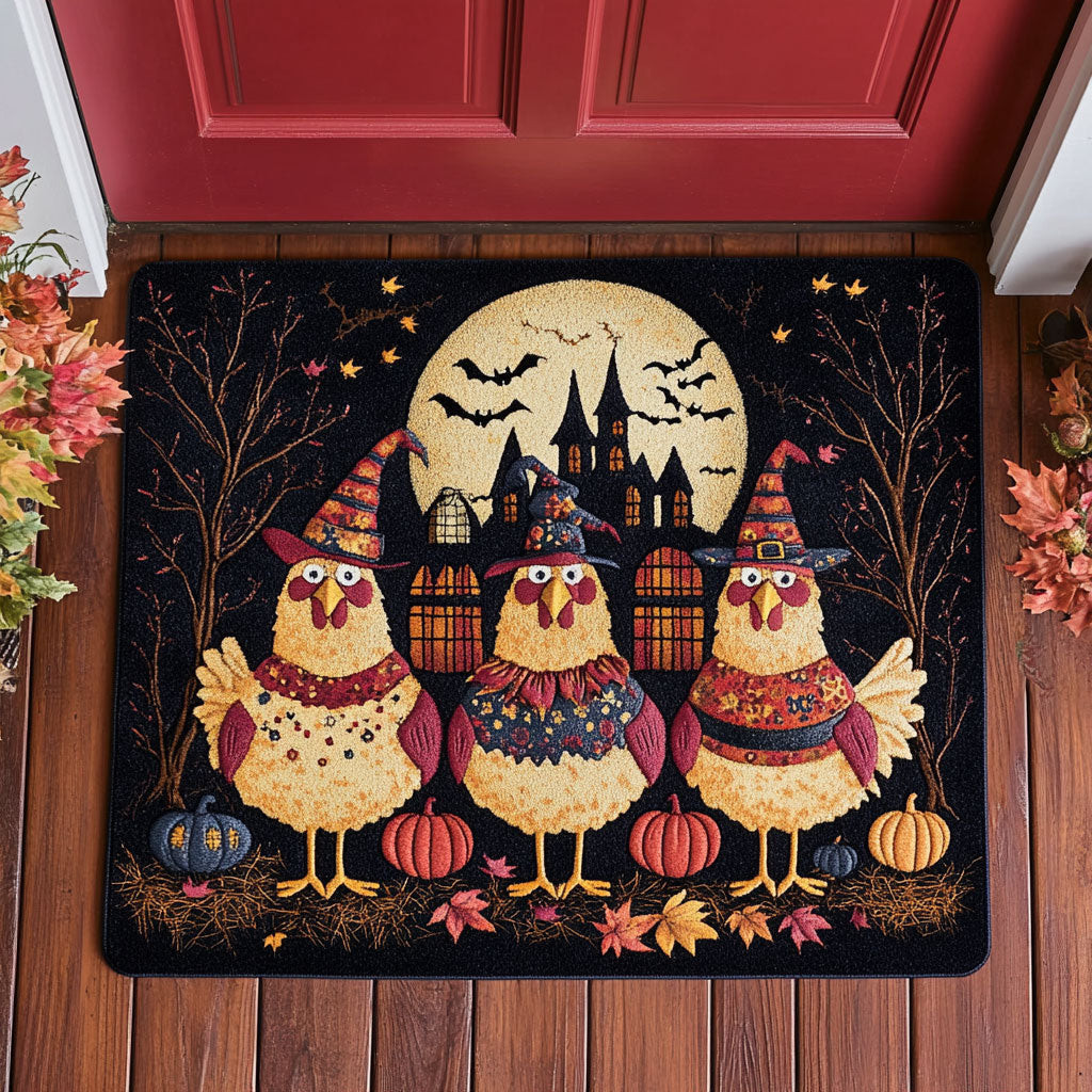Autumn Halloween Chicken Doormat Best Halloween Gift For Friends and Family