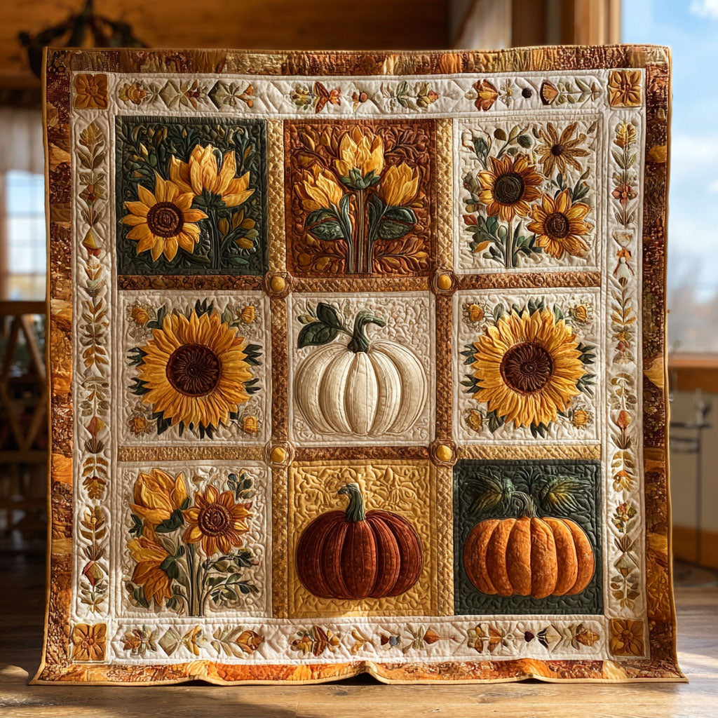 Autumn Harvest Quilted Blanket Christmas Blanket Best Gifts For New Moms