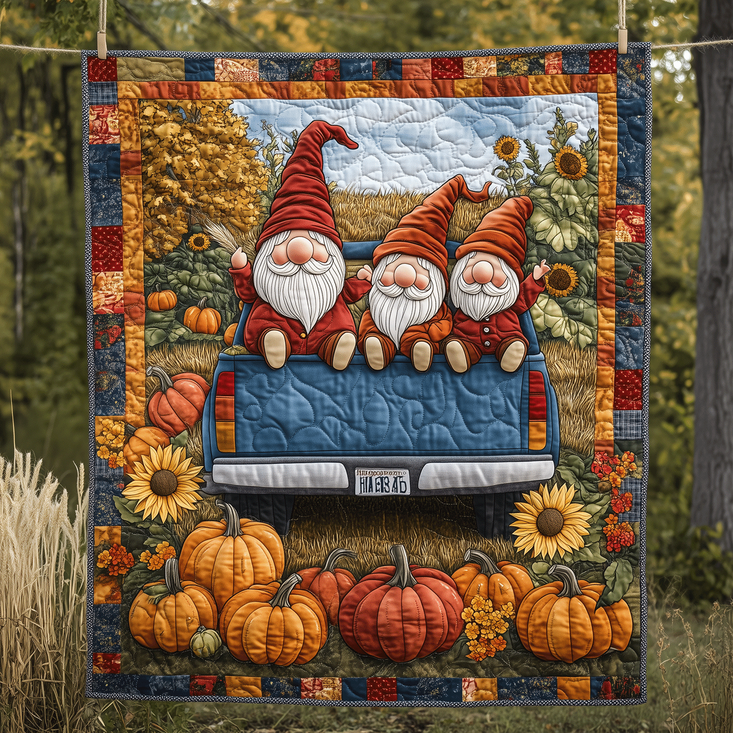 Autumn Harvest Quilted Blanket Gift For Mid Autumn Festival