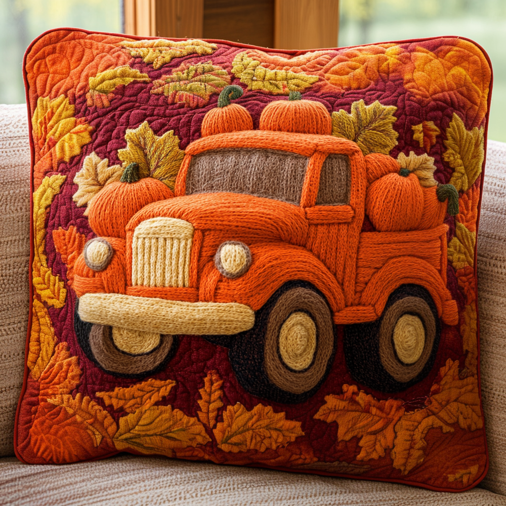 Autumn Harvest Quilted Pillow Case Gnome Christmas Pillow Cover