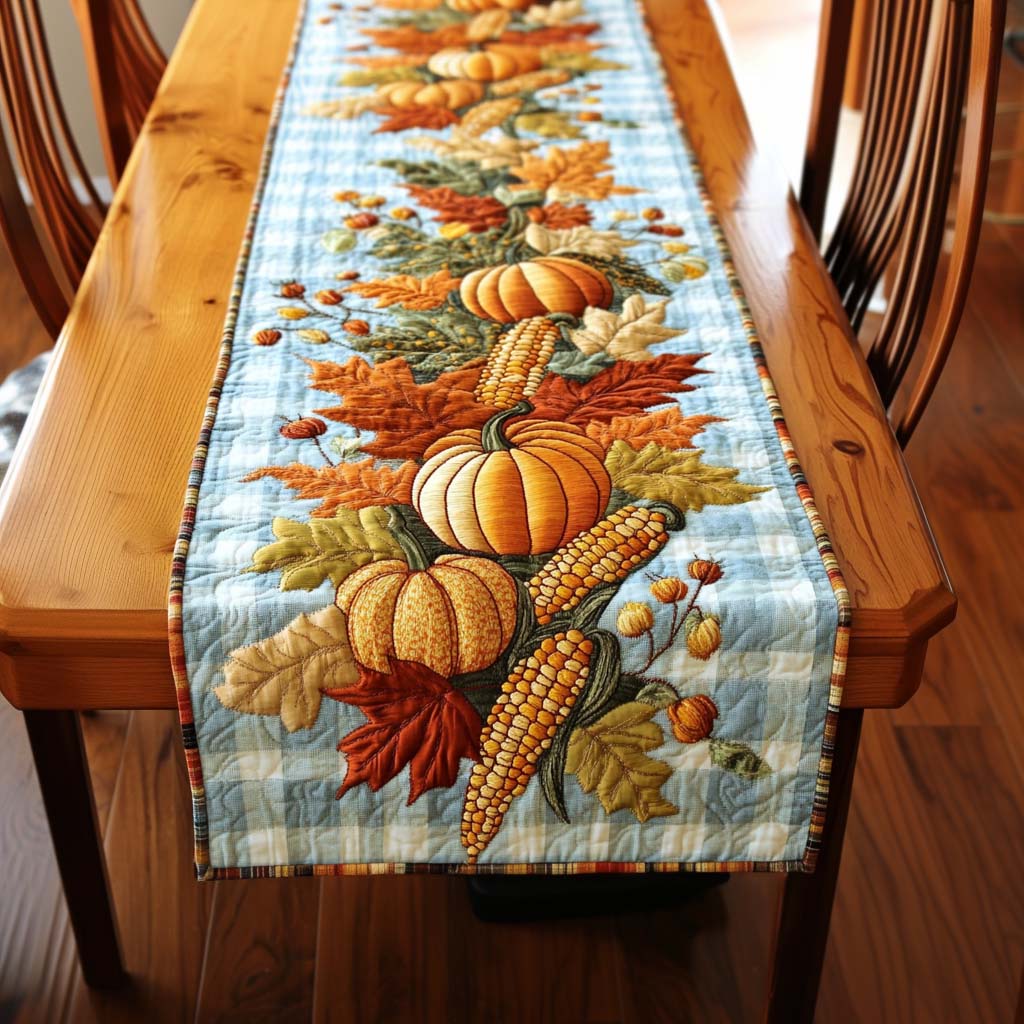 Autumn Harvest Quilted Table Runner Autumn Table Runner Mothers Birthday Gifts