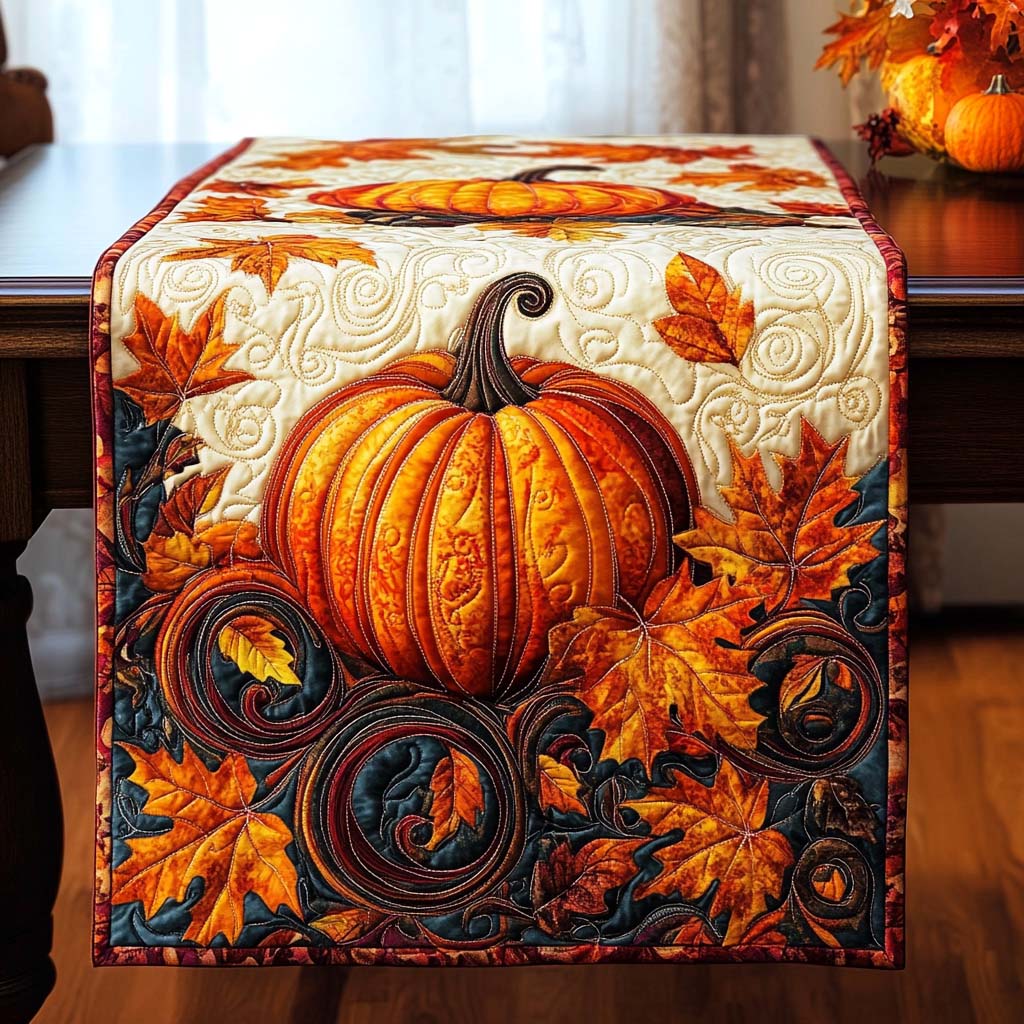 Autumn Harvest Quilted Table Runner Holiday Table Runner 50Th Birthday Gifts For Men