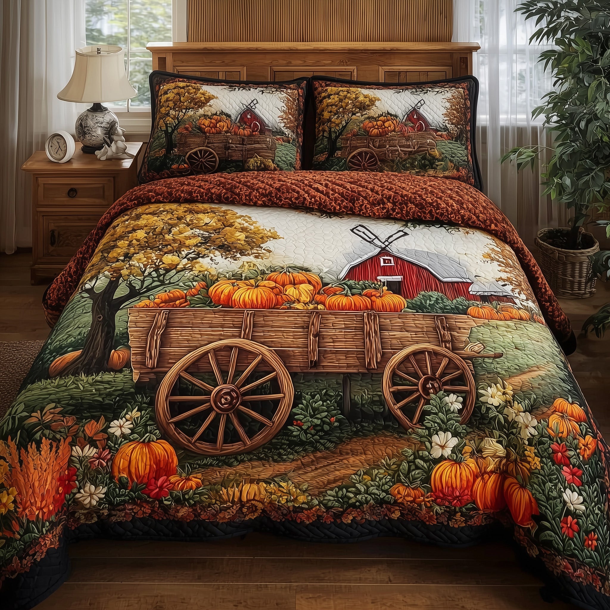Autumn Haven Quilted Bedding Set Duvet Cover Bedspread Autumn Inspired Gifts
