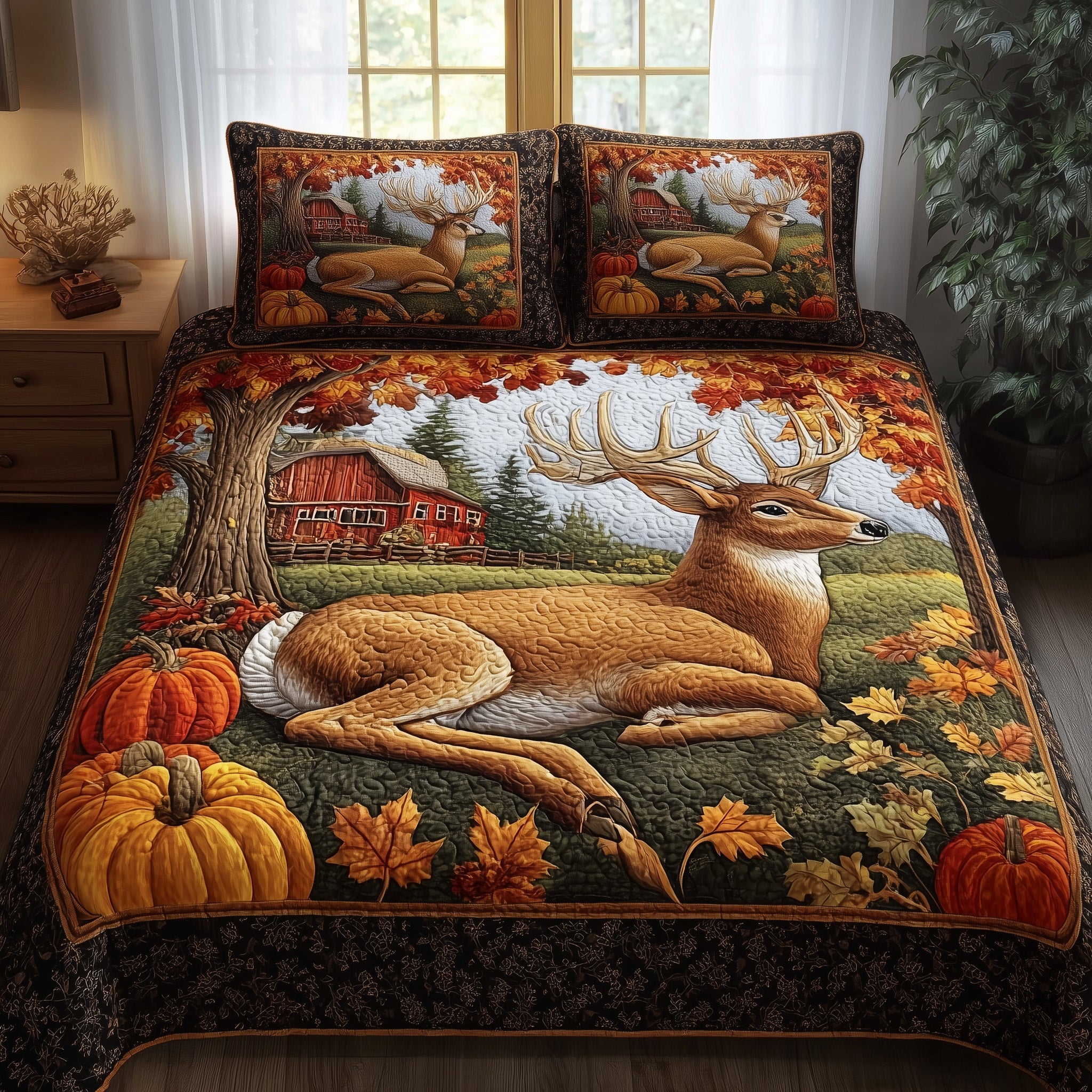 Autumn Haven Quilted Bedding Set Duvet Cover Bedspread Best Autumn Gifts