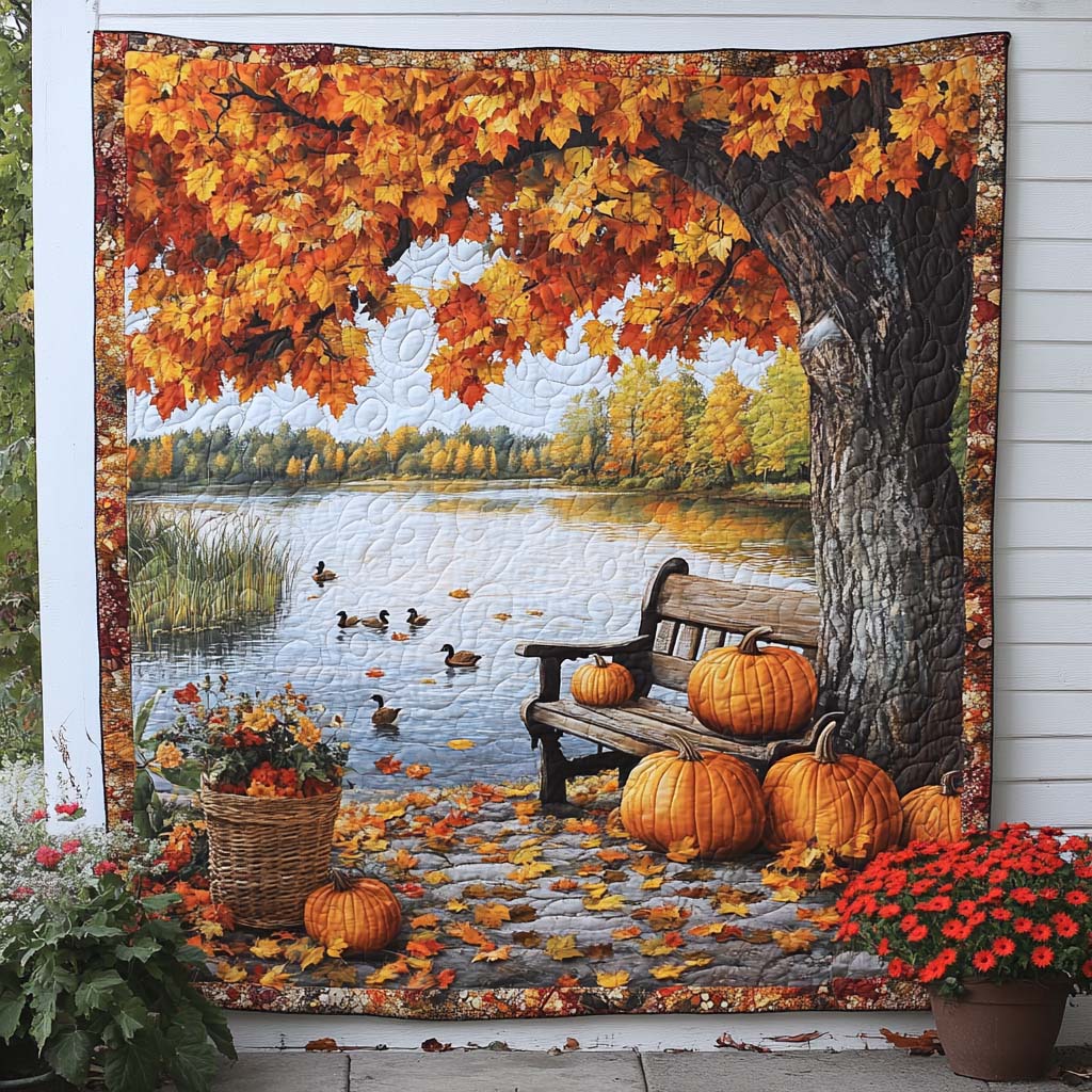 Autumn Hillside Glow Quilted Blanket Cozy Fall Blankets Best Gifts For The Beach Lover