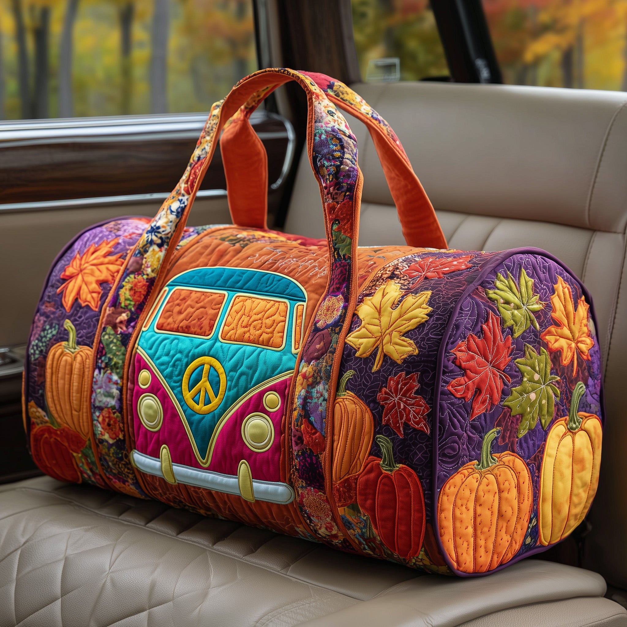 Autumn Hippe Van Quilted Duffle Bag Gift For Family