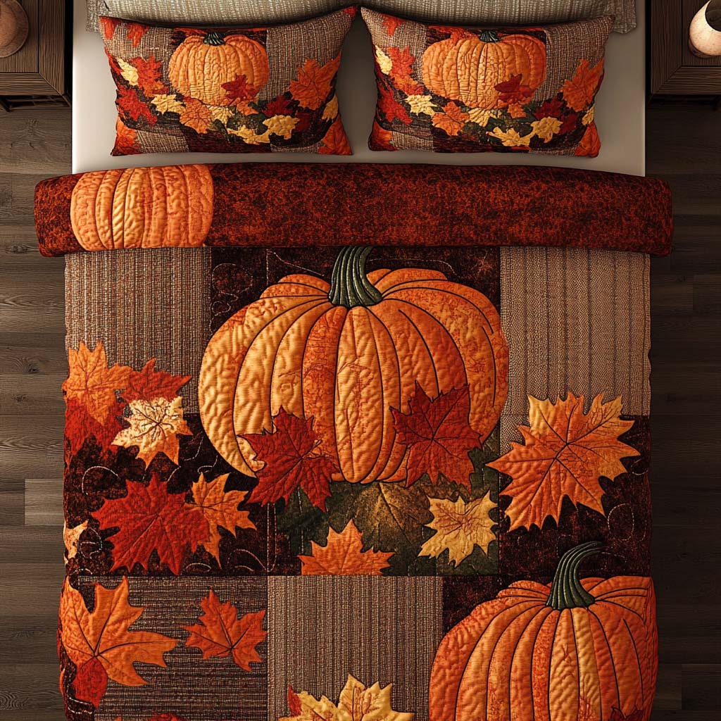 Autumn Homestead Joy Quilted Bedding Set Special Home Gift Idea for Comfortable Living