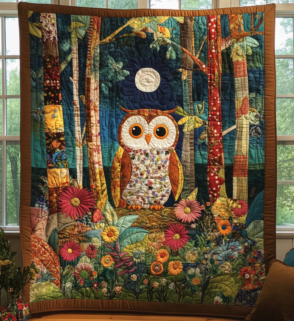 Autumn Hoots Quilted Blanket Owl Blanket Idea Gifts For Her