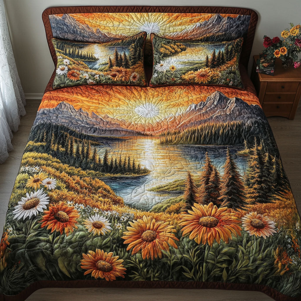 Autumn Horizon Quilted Bedding Set Bed Decor Ideas Fall Gift Items