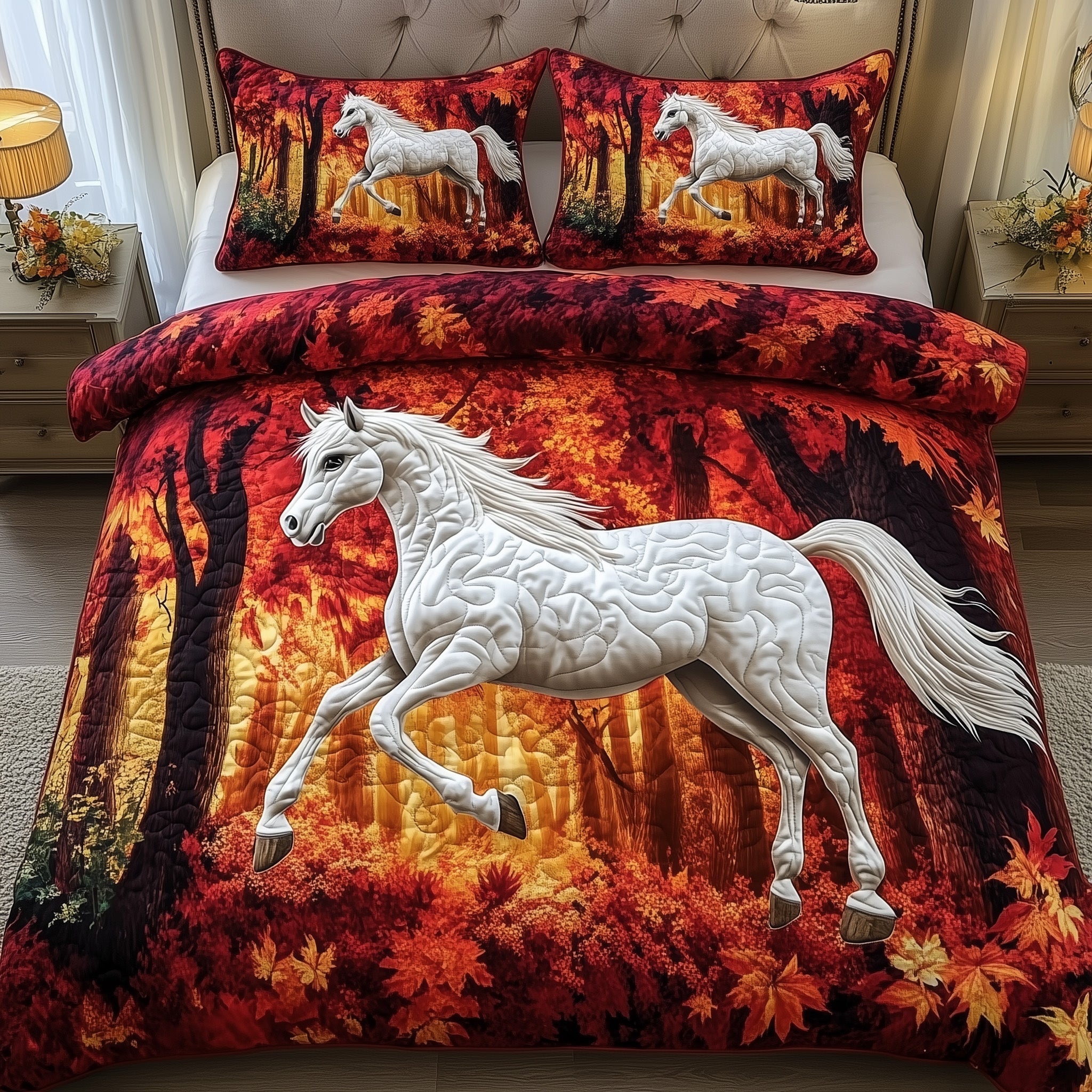 Autumn Horse Duvet Cover Set Back To School Merch