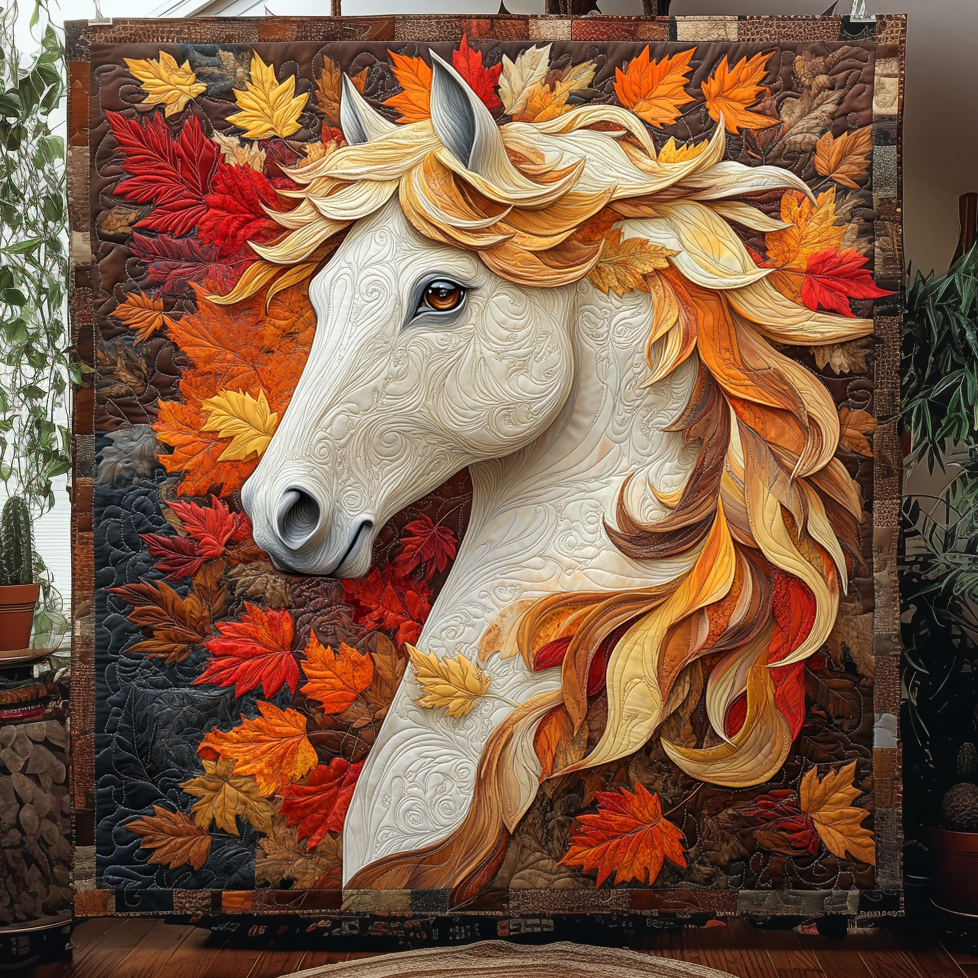 Autumn Horse Quilted Blanket Equestrian Birthday Gifts