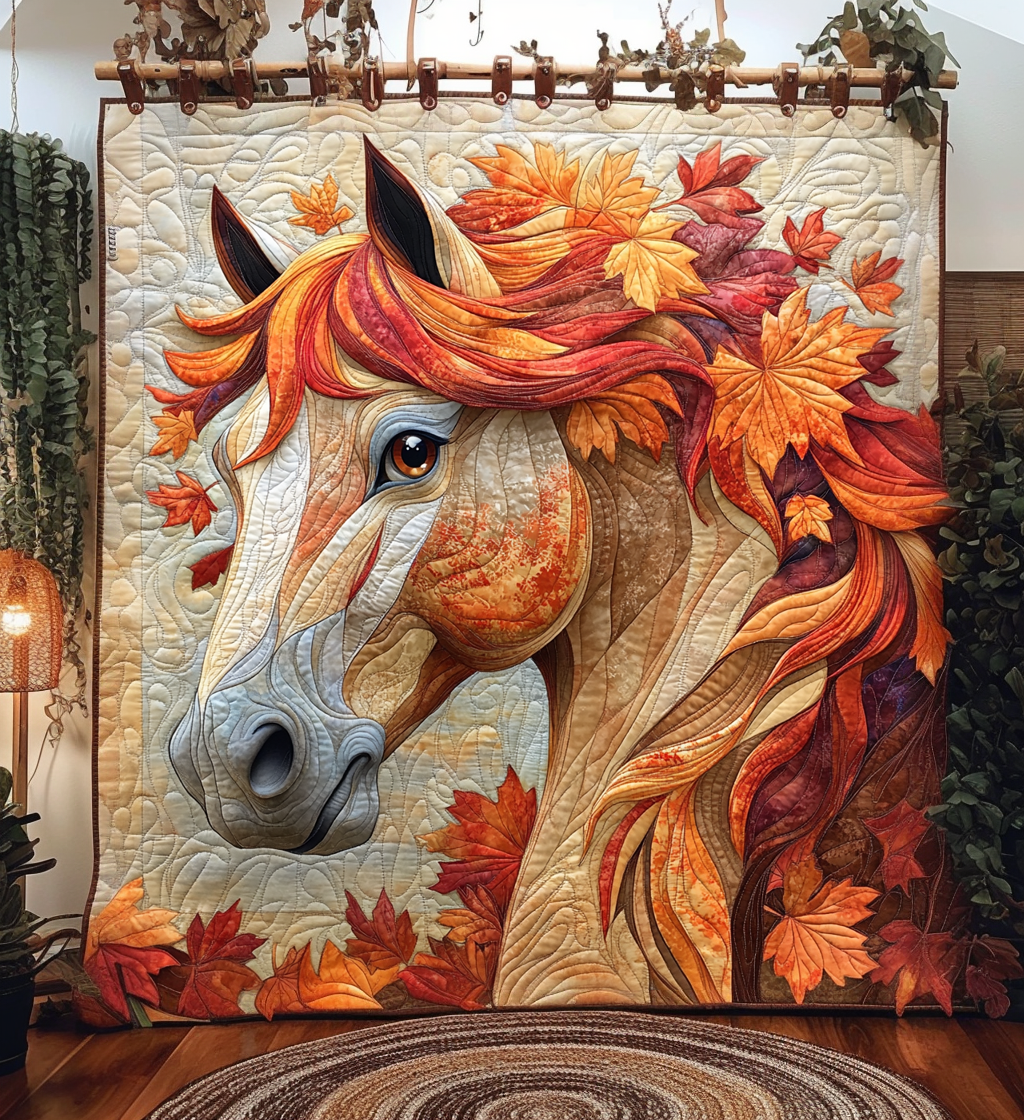Autumn Horse Quilted Blanket Unusual Horse Gifts