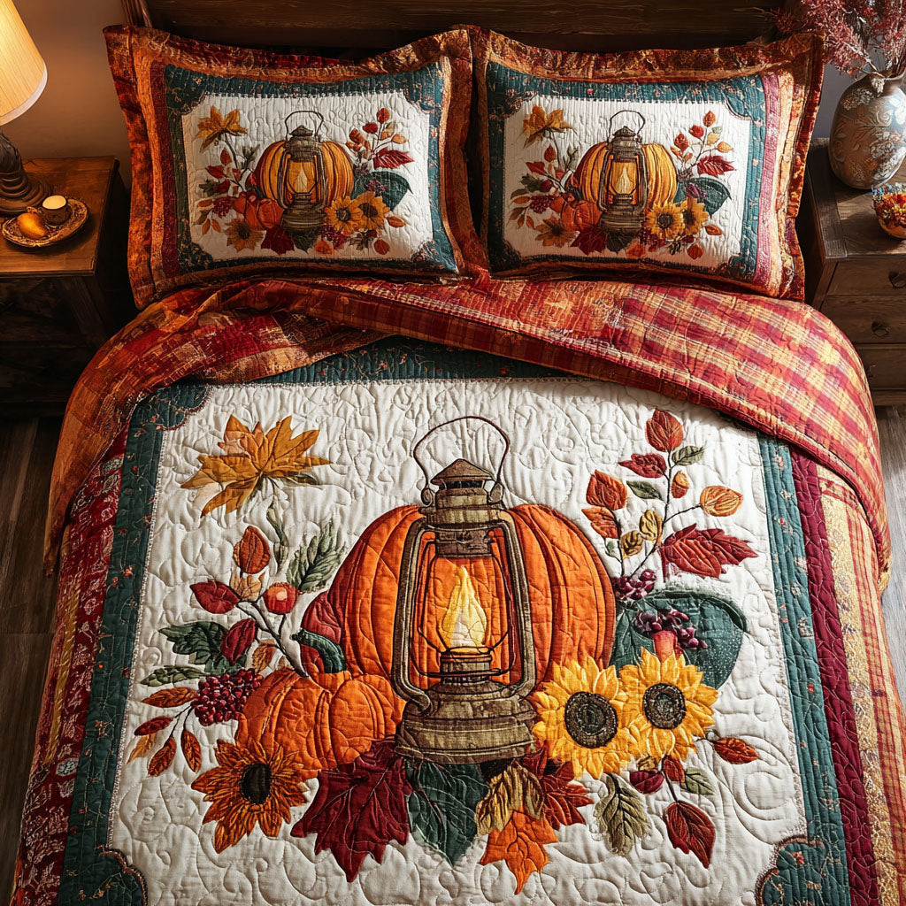 Autumn in Bloom Quilted Bedding Set Bedroom Decorations Autumn Gifts Items