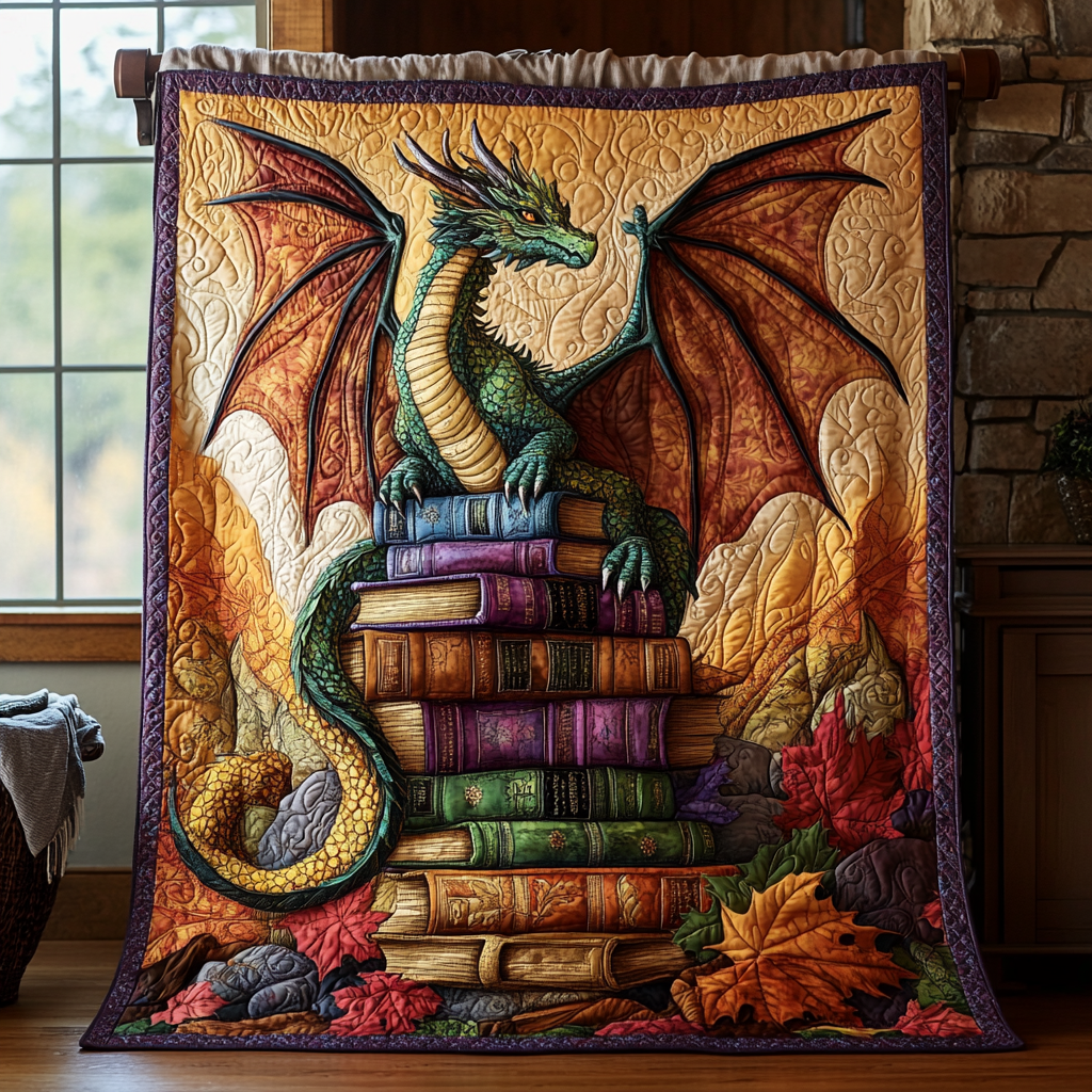 Autumn Inferno Quilted Blanket Dragon Gifts For Her