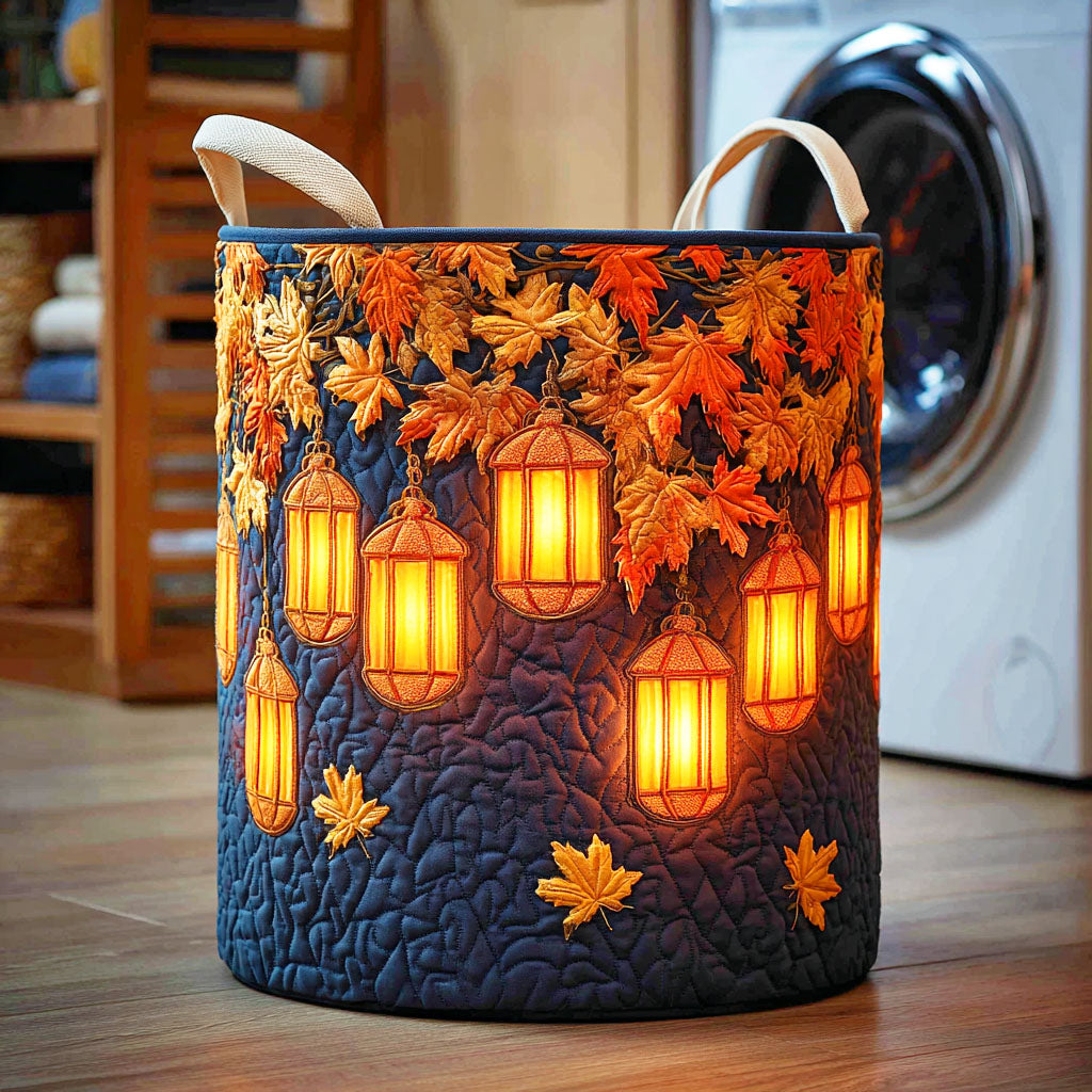 Autumn Lantern Quilted Laundry Basket Merch For Dad