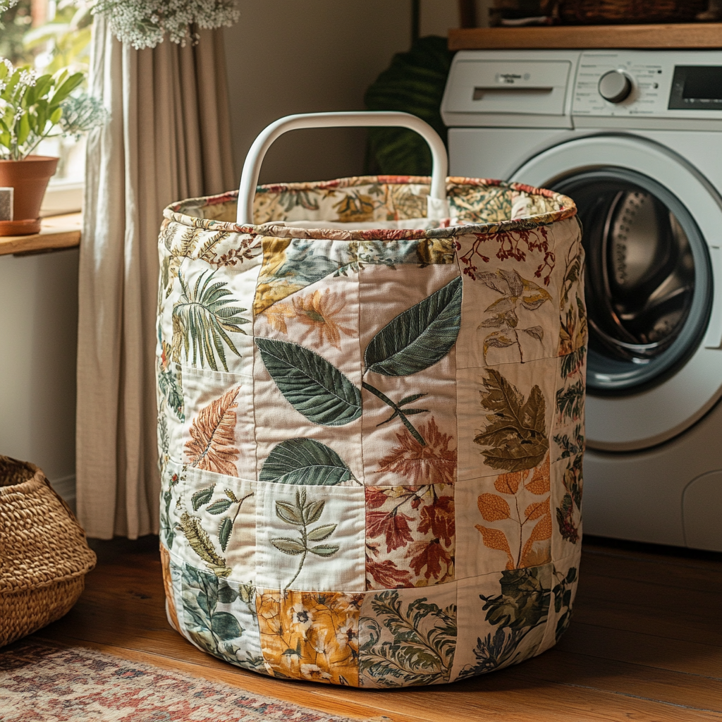 Autumn Leaves Quilted Laundry Basket Merch For Couples