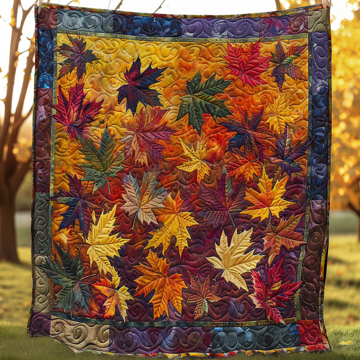 Autumn Maple Embrace Quilt Blanket Soft Throw Blanket Gifts For Father's Day From Wife