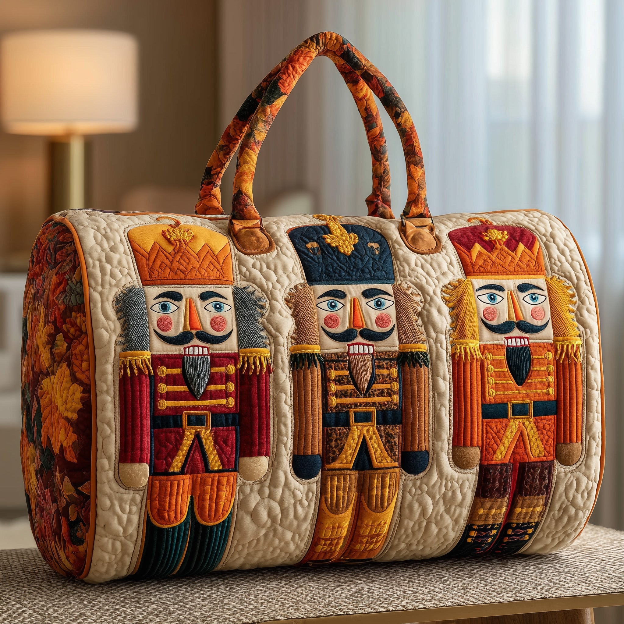 Autumn Nutcrackers Quilted Duffle Bag For Carry On Use