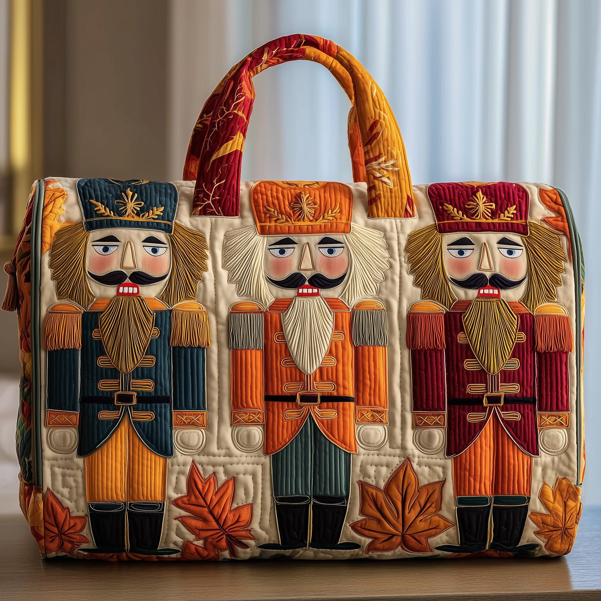 Autumn Nutcrackers Quilted Duffle Bag For School And Gym