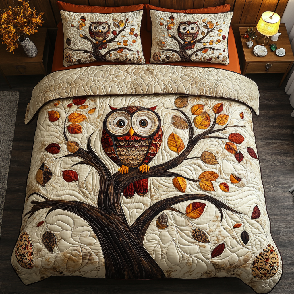 Autumn Owl Duvet Cover Set Duvet Cover Queen Gifts For Grandma