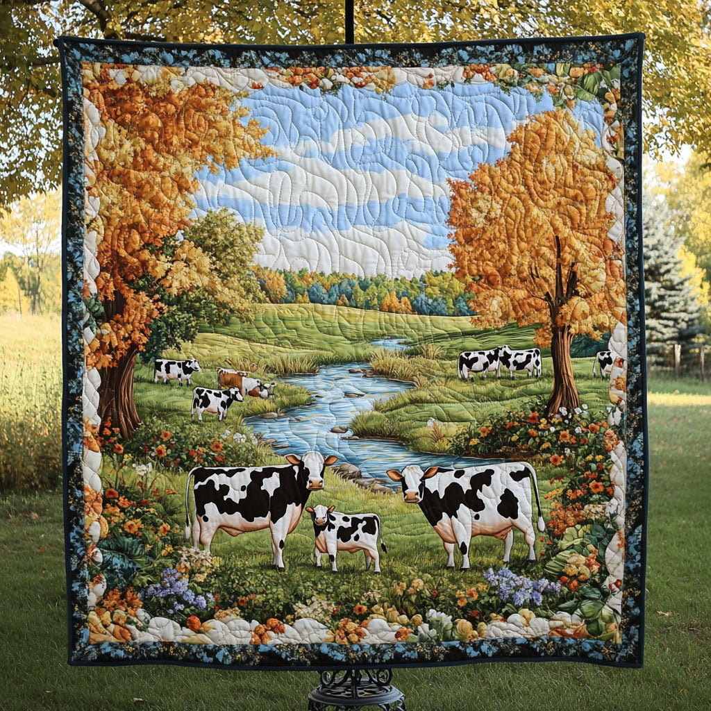Autumn Pastures Quilted Blanket Holiday Throw Blanket Cowboy Present Ideas