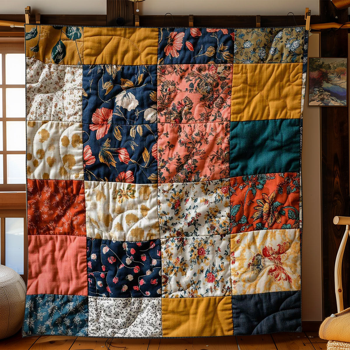 Autumn Patchwork Quilt Soft and Cozy Quilt Blanket for Comfortable Sleep