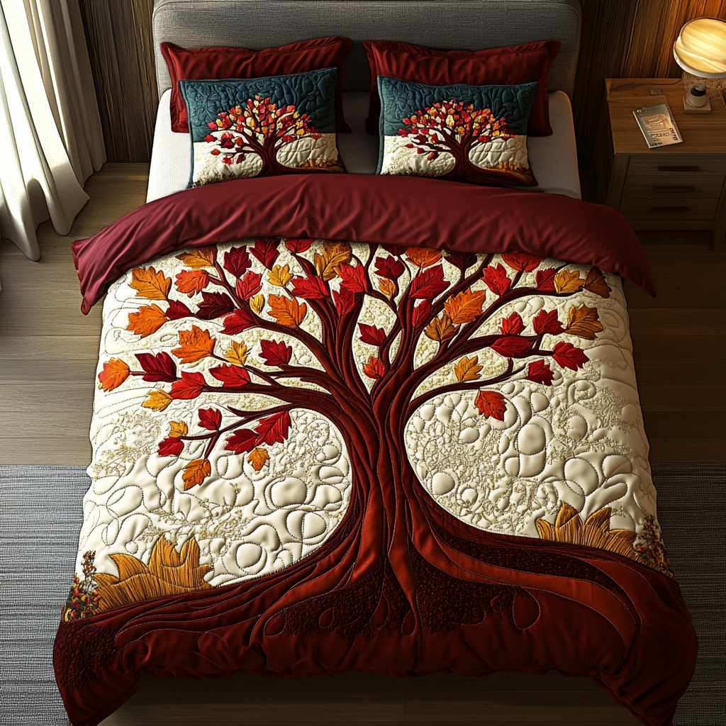 Autumn Path Quilted Bedding Set Bedroom Decor Ideas Good Fall Gifts