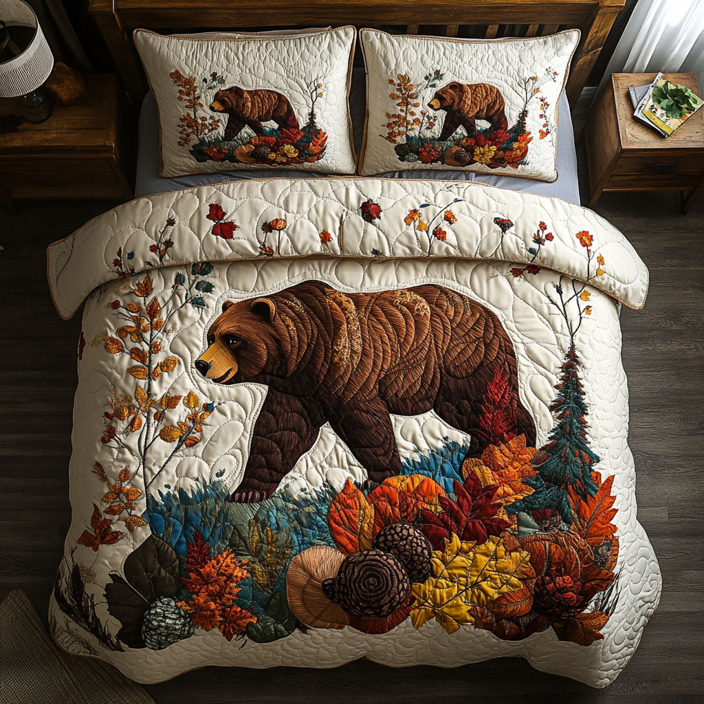 Autumn Paws Quilted Bedding Set Best Bed Sheet Set Presents For Wildlife Lovers