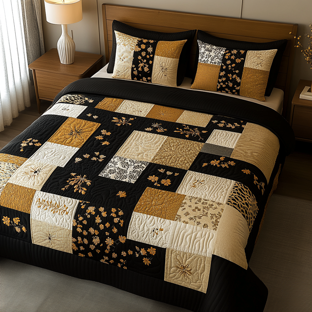 Autumn Petals Quilted Bedding Set Cool Bedroom Decor Christmas Gifts For Flower Lovers