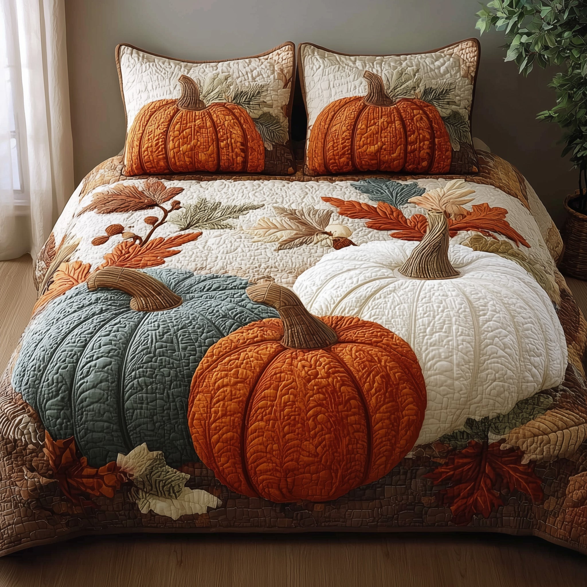 Autumn Pumpkin Duvet Cover Set Merch For Home And Bedroom