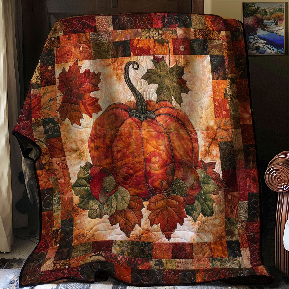 Autumn Pumpkin Quilt Blanket Luxury Throw Blankets Stepdad Gifts For Father's Day