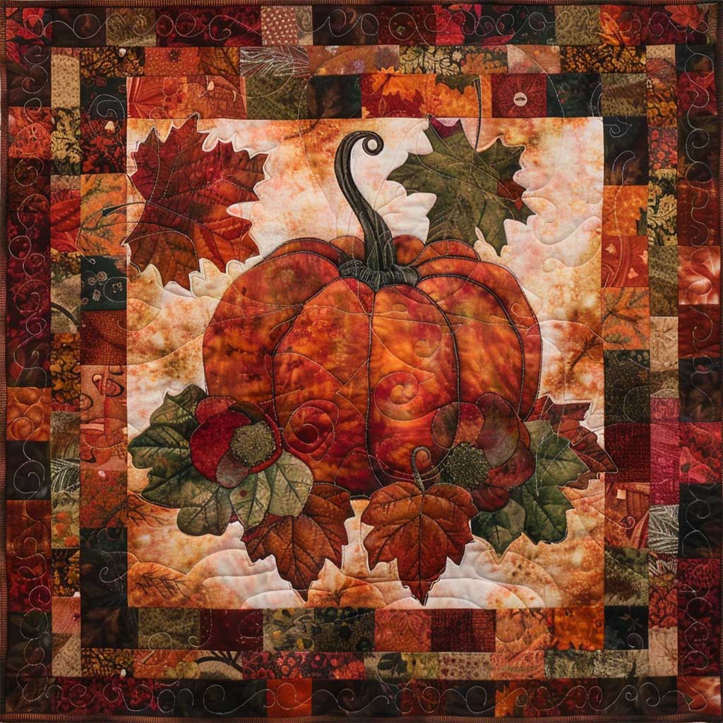 Autumn Pumpkin Quilt Blanket Queen Size Blanket Best Holiday Gifts 2025