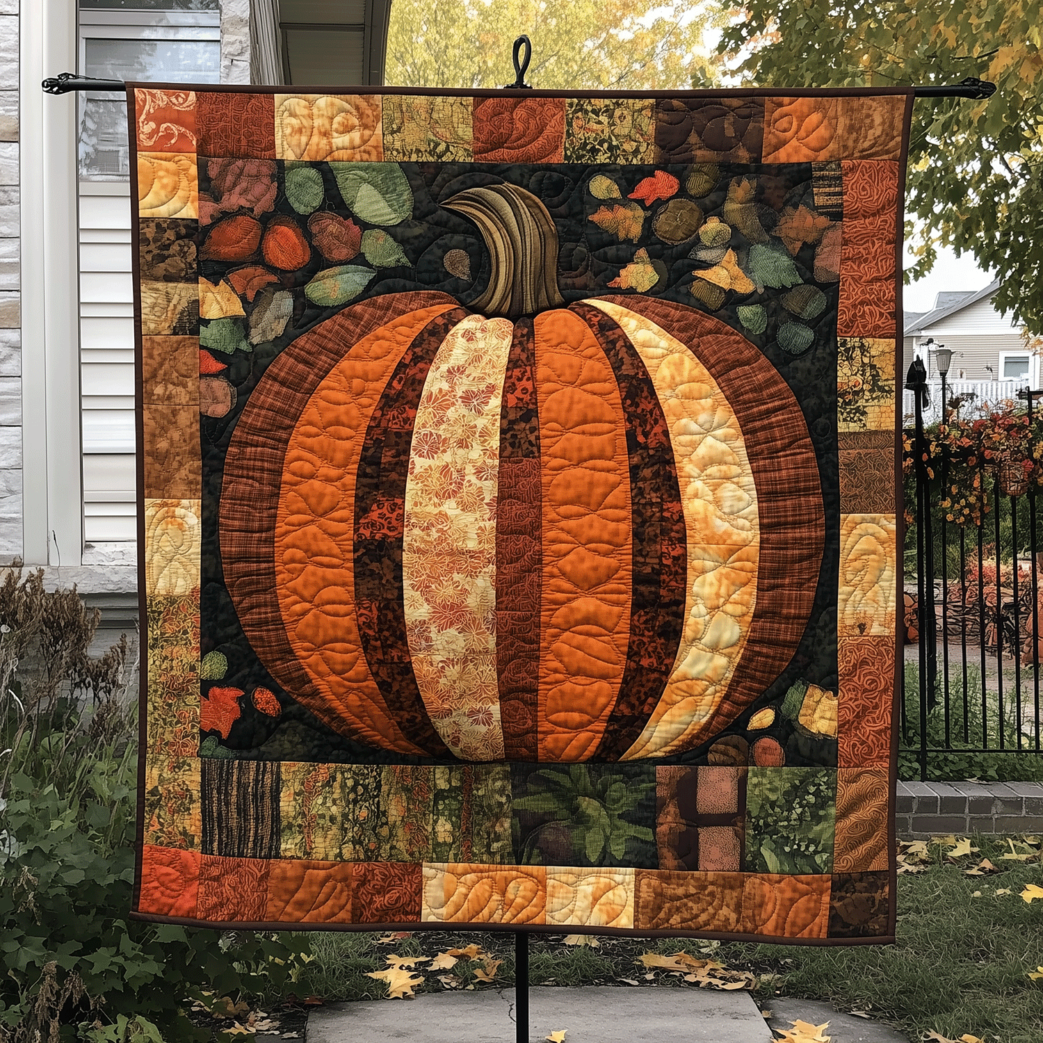 Autumn Pumpkin Quilted Blanket Autumn Presents