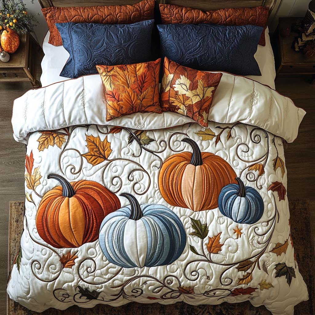 Autumn Quilted Bedding Set Bedroom Decor Ideas Cozy Fall Gift Ideas