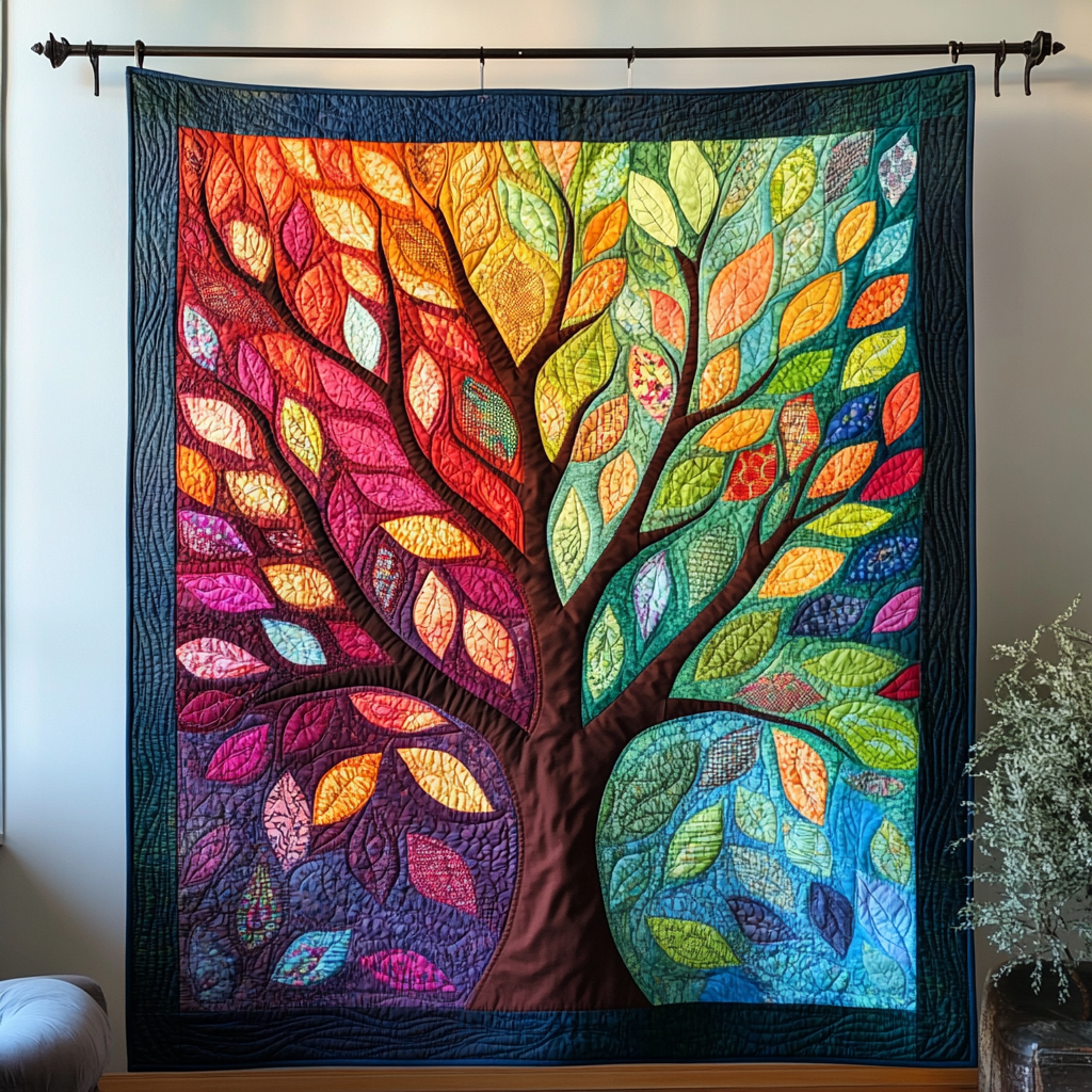 Autumn Radiance Quilted Blanket Tree Of Life Gifts For Her