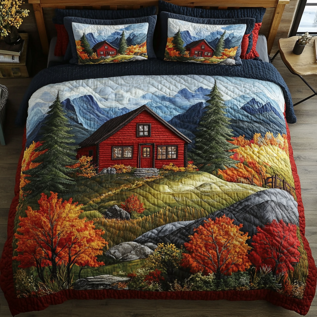 Autumn Retreat Quilted Bedding Set Bedroom Decorations Autumn Themed Gifts