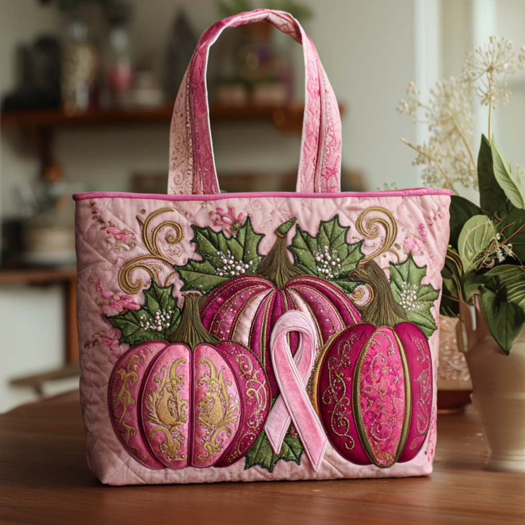 Autumn Ribbon Harvest Quilted Tote Bag Fall Autumn Season Gifts